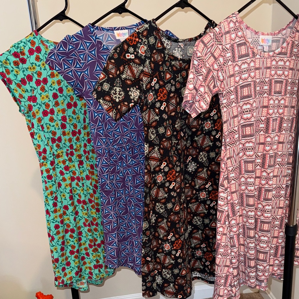 LuLaRoe Kids Dresses - Floral, Geometric, and Abstract Patterns